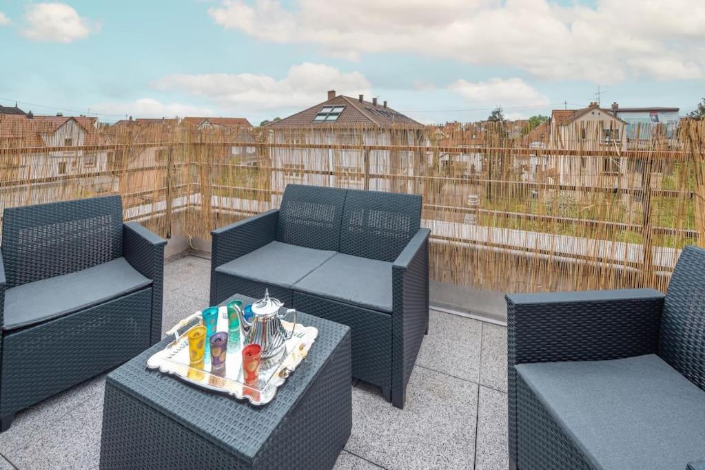 L'Excellence-8Min Aeroport-Terrasse-Parking Prive Lägenhet Lingolsheim Exteriör bild